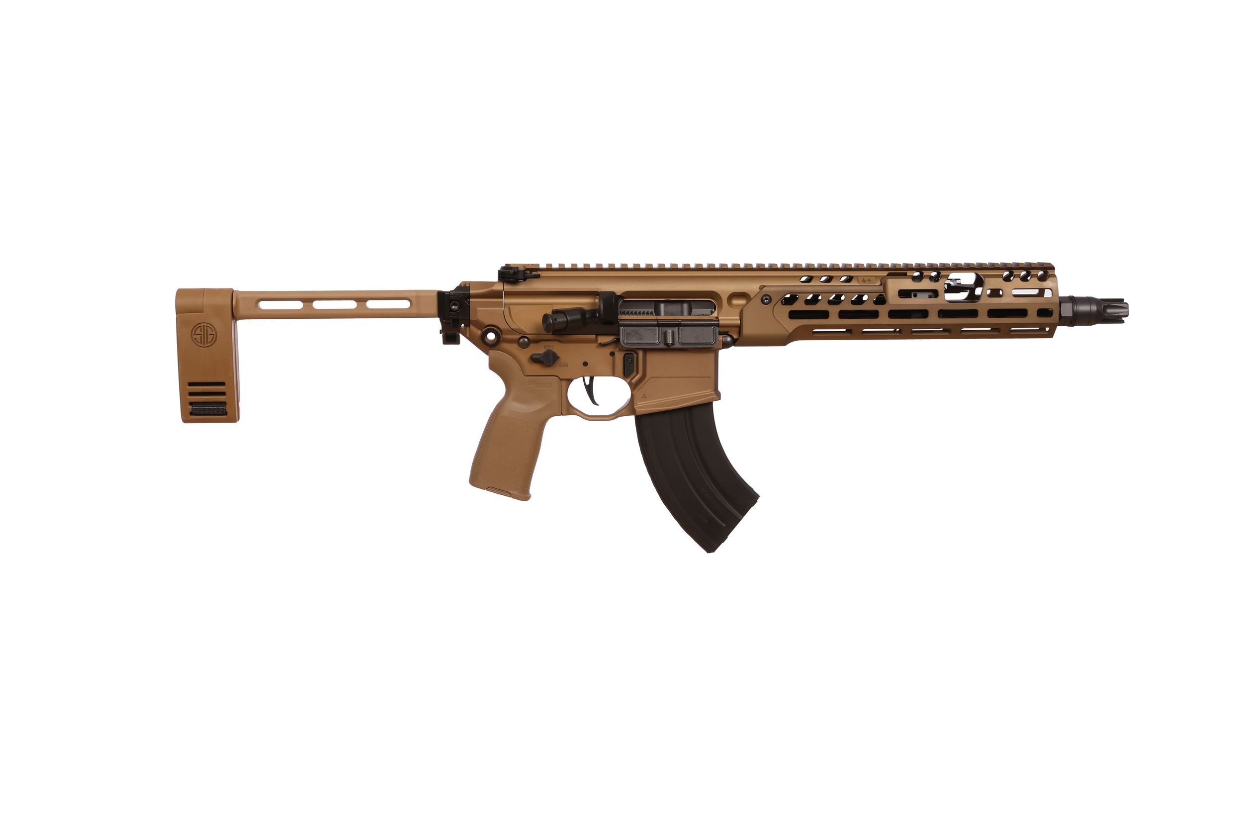 Sig Sauer MCX Spear-LT Pistol Pistol PMCX-762R-11B-LT-PCB, 7.62x39, 11.5in, Folding Pistol Brace Grips, 28 Rds