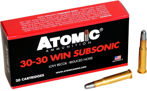 Atomic Ammunition Subsonic 30-30Win 165gr Lead Round Nose Flat Point 20 Per Box/10 Case 00410