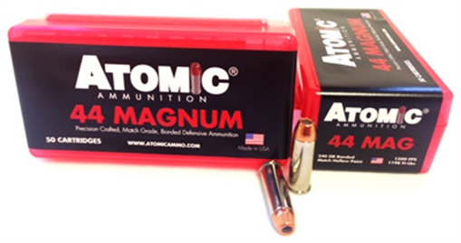 Atomic Ammunition Pistol Precision Craft 44Rem Mag 240gr Bonded Match Hollow Point 50 Per Box/10 Case 00440