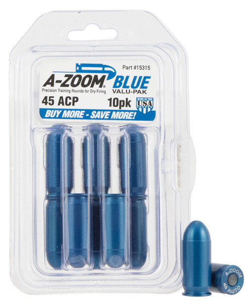 A-Zoom .45 ACP Training Rounds, Blue, 10 Pack