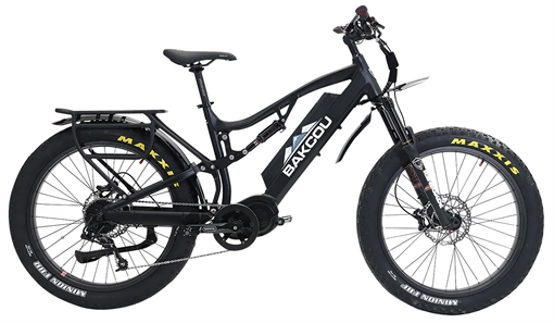 Bakcou E-bikes Storm 25 Medium Matte Black 17" w/Stand Over Height of 30.50" Frame, Sram 9sp, 40t Front & Sram 11-34t Rear Cassette Bafang M620 Ultra Motor BS17BB25