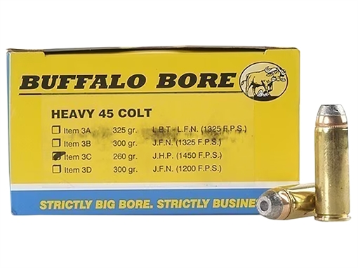 Buffalo Bore Ammunition Heavy Strictly Business 45Colt +P 260gr Jacketed Hollow Point 20 Per Box/12 Case 3C20