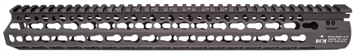 Bravo Company 15" ALPHA Keymod Rail, Fits AR Rifles, Aluminum Alloy, Includes BCM KeyMod Sling Mount and a BCM KeyMod Nylon Rail, Black BCM-KMR-A15-556-BLK KMRA15556BK