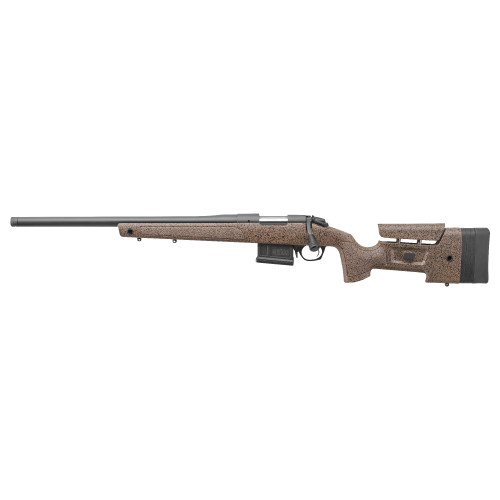 Bergara B-14 HMR Left Hand 6.5 Creedmoor, 22" Barrel - Threaded 5/8-24, Cerakote Finish, Black, Black/Tan HMR Synthetic Stock, Cheek Riser, LOP Spacers, AICS Style Det Mag, Fits Rem 700 Scope Base, 5rd