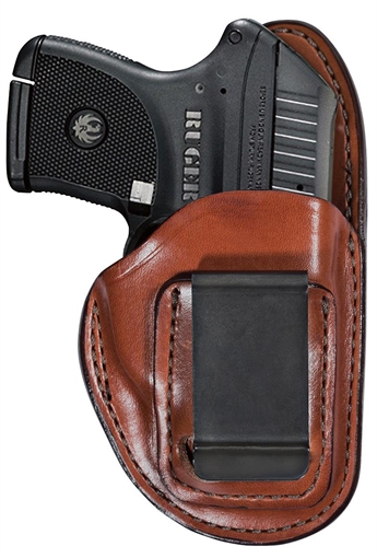 Bianchi 100 Professional IWB Size 11 Tan Leather Belt Clip Compatible w/Glock 19/23/Sig P228/Ruger Security-9 Belt 1.75" Wide Right Hand 19234