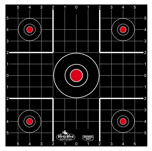 Birchwood Casey 35212 Dirty Bird Bullseye Tagboard Hanging 12" Black/Red 12 PK 35212 BC-35212
