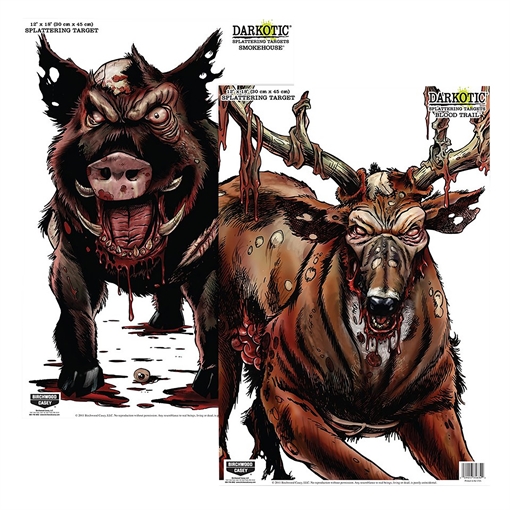 Birchwood Casey Smokehouse Zombie Deer/Hog Hanging Smokehouse Blood Trail All Firearms 12" x 18" Impact Enhancement Splatter 8 Targets 35627