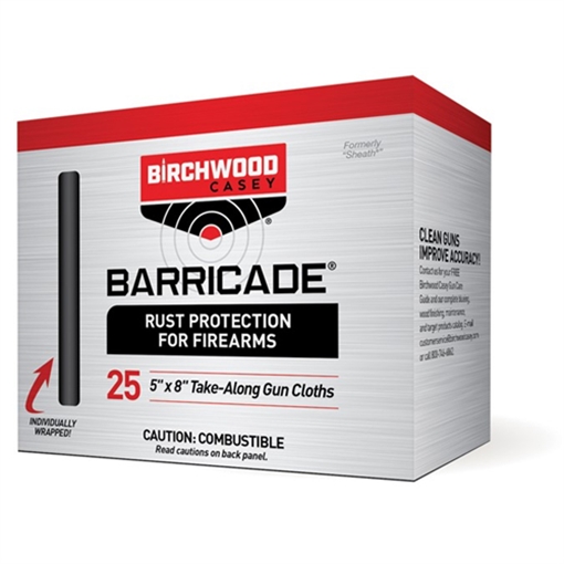 Birchwood Casey 33025 Barricade Take Alongs Foil Pack 5" x 8" Cloths 25 Per Box 33025 BC-33025