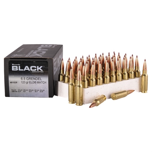 Hornady BLACK 6.5 GRENDEL 123GR ELD MATCH POLYMER TIPPED 50/BOX 81529