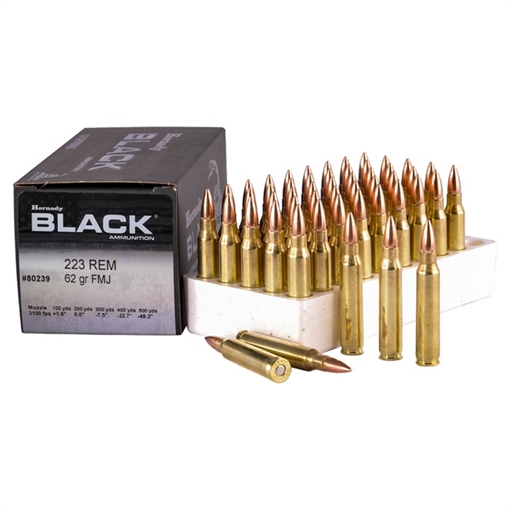 Hornady BLACK 223 REMINGTON 62GR FMJ FULL METAL JACKET 50/BOX 80239