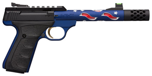 Browning Buck Mark Plus Vision 22 LR, 5.875" Threaded Barrel, Blue Frame, Black Grip/Slide, 10rd