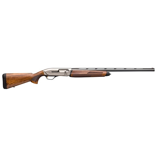 Browning Maxus II Ultimate, Sporting Shotgun, Semi-automatic, 12 Gauge, 3" Chamber, 28" Barrel, Nickel Plated Finish, Turkish Walnut Stock, Fiber Optic Sight, 4 Rounds, Invector Plus Chokes - Full, Mod, IC, Right Hand 011744304