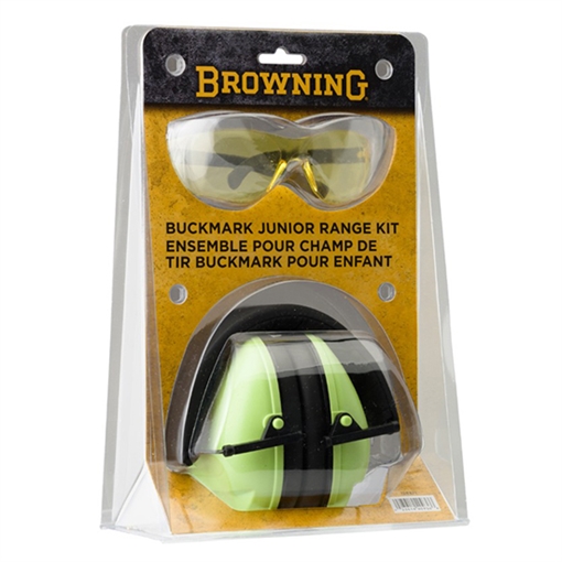 BROWNING RANGE KIT JUNIOR GREEN MUFFS PLUGS GLASSE 126371