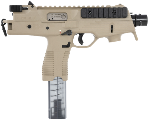 B&T TP9 9mm, 5.1" Barrel, Coyote Tan Polymer, Iron Sights, 30rd