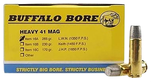 Buffalo Bore Ammunition Heavy Strictly Business 41Rem Mag 265gr Hard Cast Lead 20 Per Box/12 Case 16A20