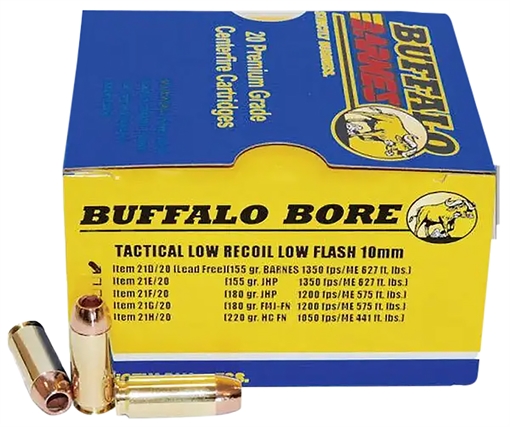 Buffalo Bore Ammunition Buffalo-Barnes Strictly Business 10mmAuto 155gr Barnes TAC-XP Lead Free 20 Per Box/12 Case 21D20