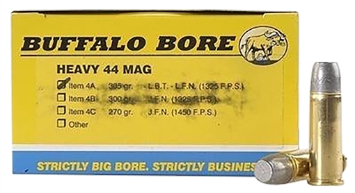 Buffalo Bore Ammunition Heavy Strictly Business 44Rem Mag 305gr Hard Cast Lead Flat Nose 20 Per Box/12 Case 4A20