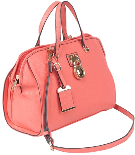 Bulldog Satchel Purse w/Holster Coral Leather Most Sm Pistols & Revolvers Ambidextrous Hand BDP026