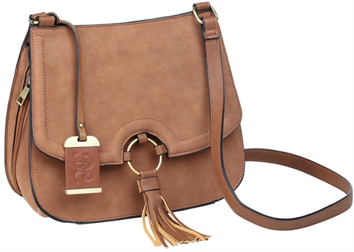 BULLDOG CASE CONCEALED CARRY PURSE CROSS BODY STYLE WITH HOLSTER CAMEL SUEDE (10 PER CASE) BDP-034 BDP034