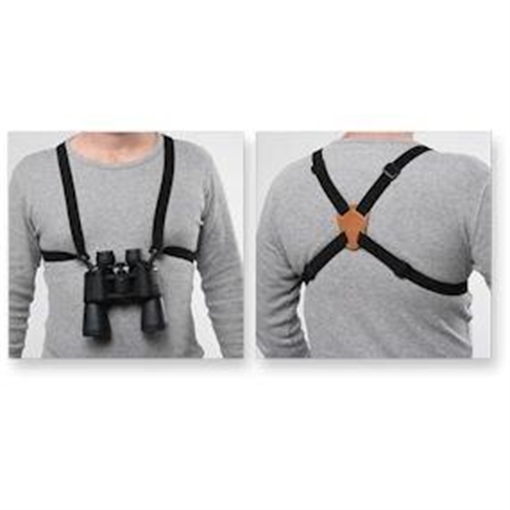 Bulldog Black Adjustable/Stretching Binocular Harness w/ Leather Back BDBH