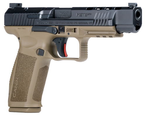 Canik TP9SFx METE 9mm, 5.2" Barrel, Flat Dark Earth Frame, Black Slide, Optic Ready, 20rd