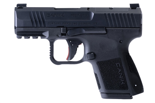 CANIK METE MC9, Semi-automatic, Striker Fired, Polymer Frame Pistol, Micro Compact, 9MM, 3.18" Barrel, Matte Finish, Black, Optic Ready, 10 Rounds, 2 Magazines, Includes 3 Grip Back Straps, Magazine Loader, Custome Holster, Canik Punch and Tool Kit, Cleani