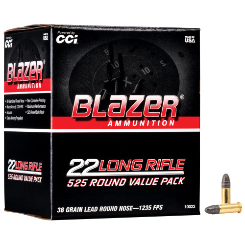 CCI Blazer Value Pack 22 LR, 38gr, Lead Round Nose, 525rd Box