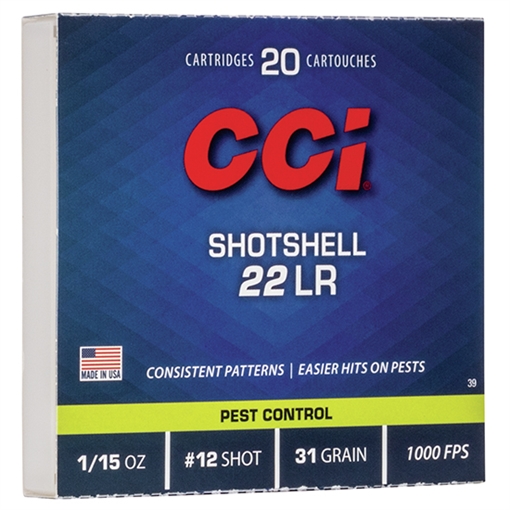 CCI SHOTSHELL PROMO AMO 22LR SHOTSHELL 20RD (10 PER SLEEVE 100 BOX CASE) 0039
