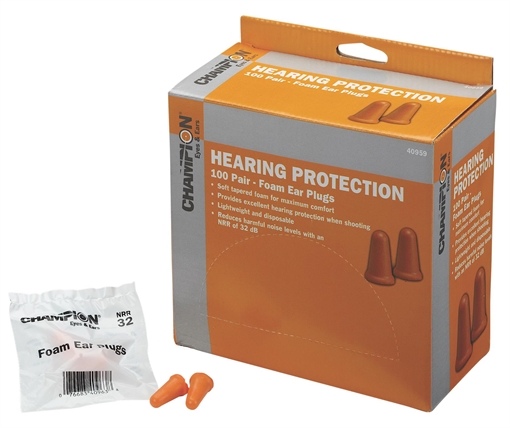 Champion Targets Molded Ear Plugs 32 dB In The Ear Contouring Orange Foam 100 Pair 40959