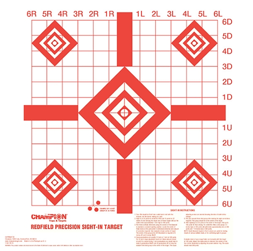 Champion Targets Redfield Sight-In Diamond Paper Pistol/Rifle 16" x 16" White/Red 100 Per Pkg 47387