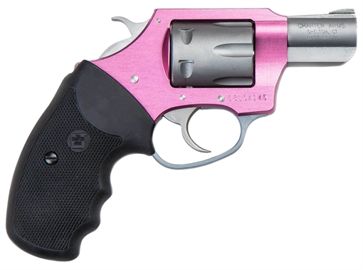 Charter Arms Pathfinder Lite Pink Lady Small 22 LR, 8 Shot 2" Matte Stainless Steel Barrel & Cylinder, Pink Aluminum Frame w/Black Finger Grooved Rubber Grip, Exposed Hammer 52230
