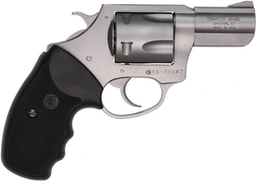 Charter Arms Pitbull Large 40 S&W 5 Shot 2.30" Matte Stainless Steel Barrel, Cylinder & Frame w/Black Finger Grooved Rubber Grip 74020
