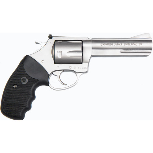 Charter Arms Pitbull 9mm, 4.2" Barrel, Black Rubber Grip, Stainless, 5rd