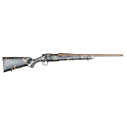 Christensen Arms Mesa FFT, Bolt Action Rifle, 7MM PRC, 22" Threaded Stainless Steel Barrel, 5/8X24 Radial Muzzle Brake, Cerakote Finish, Burnt Bronze, Carbon Fiber Sporter Stock, Green with Black and Tan Accents, 3 Rounds 801-01191-00 8010119100