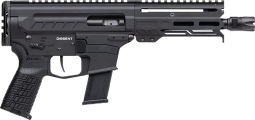 CMMG Dissent MKG 45 ACP 13+1 6.50" Black Nitride Medium Taper Threaded Barrel, CMMG 5.5" M-LOK Handguards, Black Armor Cerakote Aluminum Picatinny Rail Receiver, CMMG Zeroed Grips 45A4C0FAB