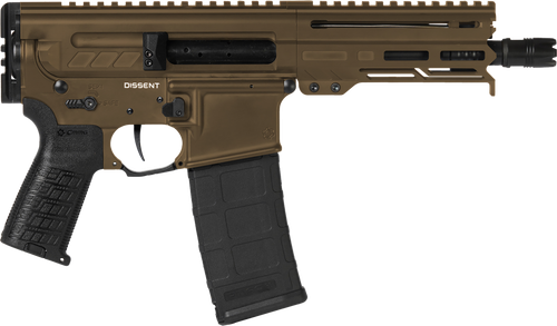 CMMG Dissent 300 Blackout, 6.5" Barrel, Cerakote Finish, Midnight Bronze, Manual Safety, 30rd