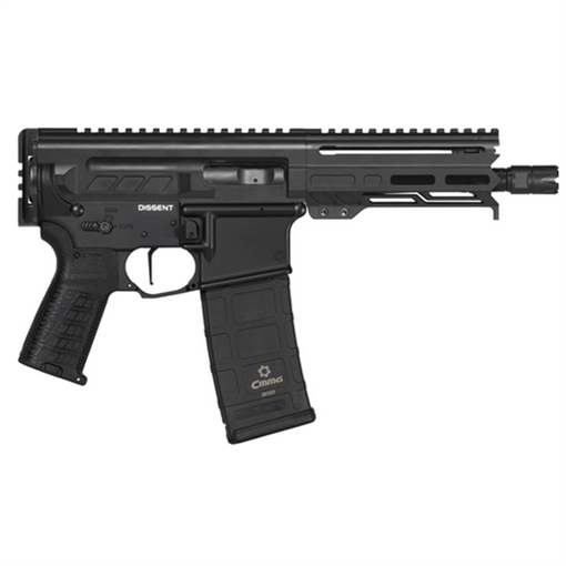 CMMG Dissent MK4 9mm Luger 33+1 6.50", Black, Picatinny Brace Adapter, 5.50" M-LOK Handguard, Left Side Charging Handle, Zeroed Linear Comp, Zeroed Drop-In Single Stage Trigger 94A6867AB