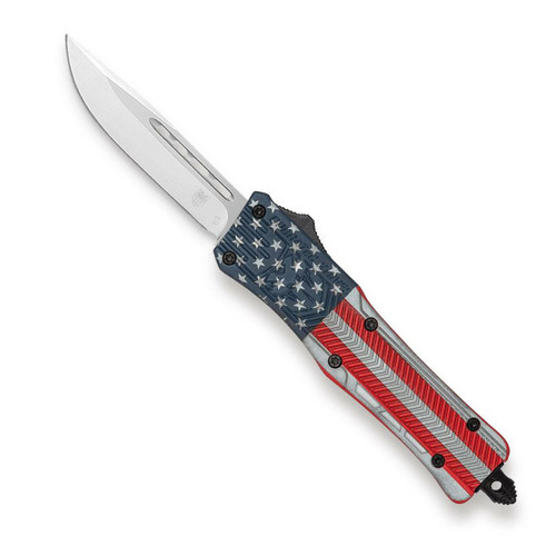 CobraTec CTK-1 Large OTF, 3.75", Drop Point, Not Serrated, American Flag
