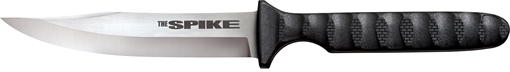 Cold Steel CS-53NBS Spike 4" Fixed Bowie Plain 4116 Stainless Steel Blade/Black Scalloped Griv-Ex Handle Includes Sheath CS53NBS