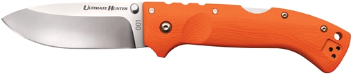 Cold Steel Ultimate Hunter 3.50" Folding Drop Point Plain American S35VN Blade/5" Orange G10 Handle Includes Belt Clip CS30URY