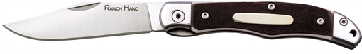 Cold Steel Ranch Hand 3" Folding Clip Point Plain SK-5 Steel Blade/Brown w/Polished Bolsters Faux Sawed Bone Handle Features Lanyard Hole CSFL3RB