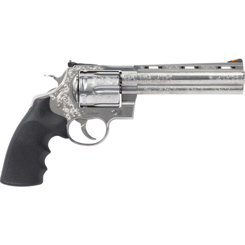 Colt Anaconda Engraved 44 Rem Mag, 6" Barrel, Stainless Steel, Hogue Grip, DA/SA, 6rd