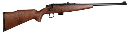Crickett Model 722 Sporter Compact Youth 22 LR 7+1 16.25" Blued Barrel & Receiver, Fixed Front/Adjustable Rear Sights, Walnut Stock w/13.5" LOP, Rebounding Firing Pin Safety KSA20411