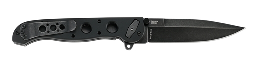 CRKT M16-02DB 3.5" PLAIN EDGE D2 STEEL BLK W/DEADBOLT AST M1603DB