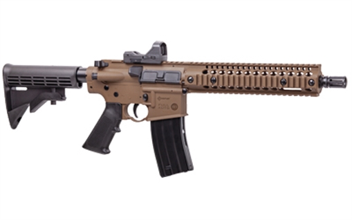 Crosman Full Auto R1 CO2 Rifle 430 Feet Per Second, 10.5" Barrel, Synthetic Stock, AR Compatible Buffer Tube and Pistol Grip, Blowback Action, Realistic Weight and Functions, 25Rd, Flat Dark Earth CFAR1X