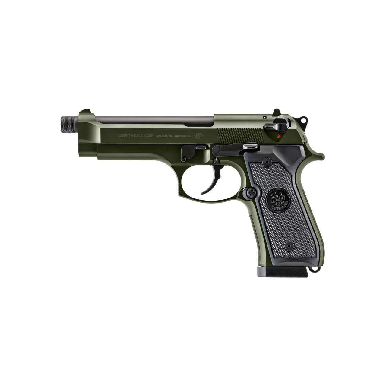 Beretta 92FS Pistol J92F300GRTB18, 9mm, 4.9in, Alloy Frame, OD Green Finish, 18 Rds
