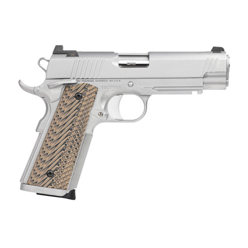 Dan Wesson Specialist Commander 45 ACP, 4.25" Barrel, Silver, G10 Grip, Night Sights, 8rd