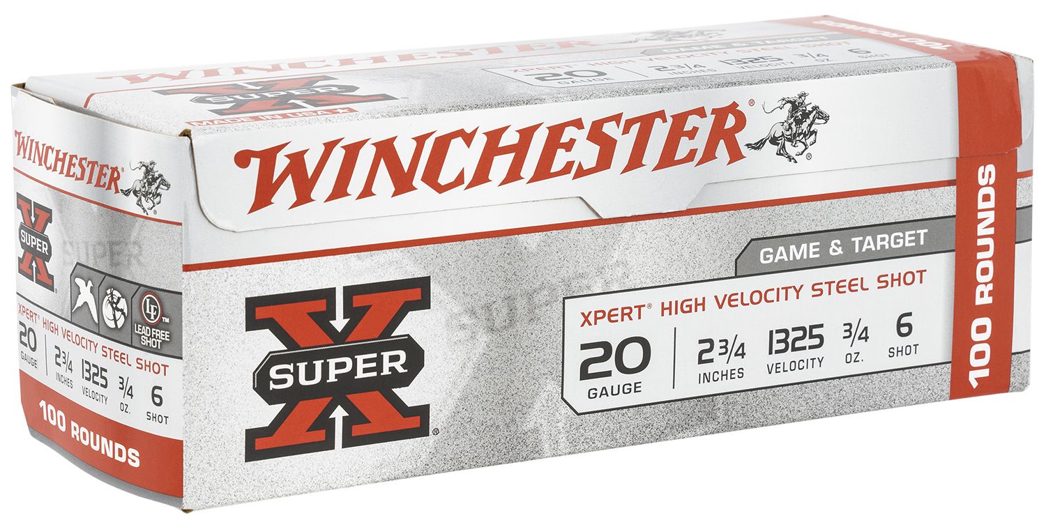 Winchester Ammo Super X Xpert WE20GTVP6, 20 Gauge, 2-3/4", 3/4 oz, 1325fps, 6 Shot, 100 Rd/bx