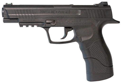 Daisy 5415 415 Powerline CO2 177 BB Smooth Bore Steel Barrel, 21 Shot Built-In BB Magazine, Black Frame w/Accessory Rail, Checkered Polymer Grips, Manual Safety 980415222
