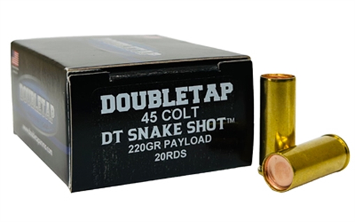 DoubleTap Ammunition SnakeShot, 45 Long Colt, 220 Grain, #9 Shot with Hardcast Full Wadcutter, 20 Round Box 45CSSS2